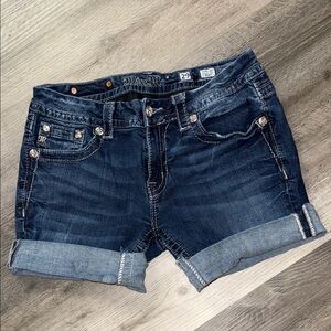 Miss Me - Roll up denim jean shorts